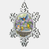 Kleurrijke vogels en vogelpest tin sneeuwvlok ornament (Rechts)