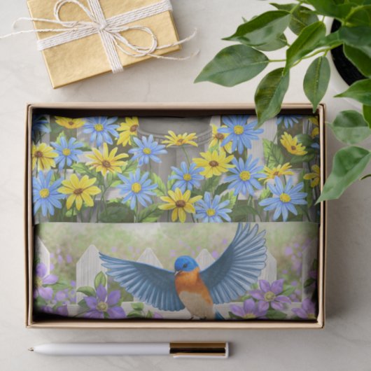 Kleurrijke vogels en vogelpest tissuepapier (Geschenk)