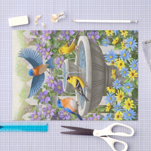 Kleurrijke vogels en vogelpest tissuepapier (Craft)