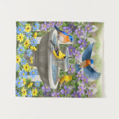 Kleurrijke vogels en vogelpest wandkleed (Voorkant (horizontaal))