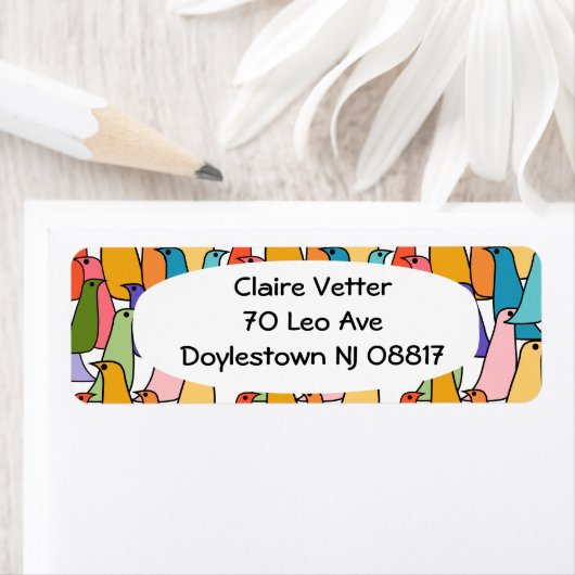 Kleurrijke vogels etiket (Insitu)