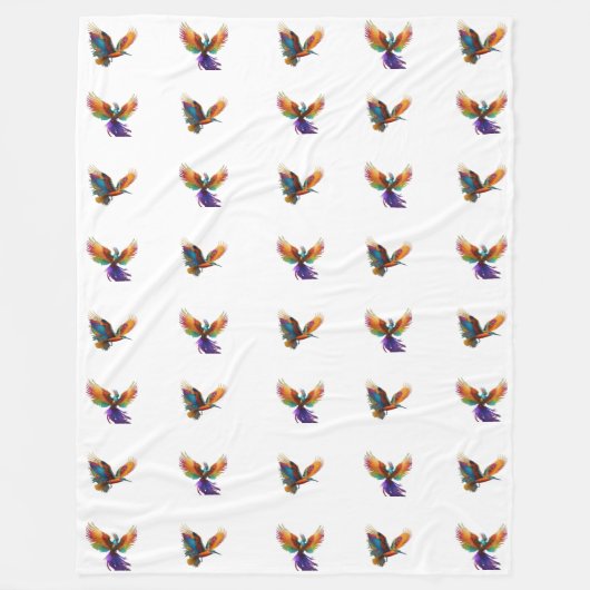 Kleurrijke vogels fleece deken (Voorkant)