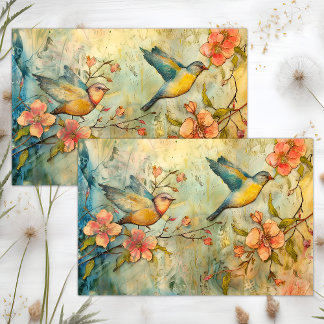 KLEURRIJKE VOGELS GEMENGDE MEDIA DECOUPAGE TISSUEPAPIER