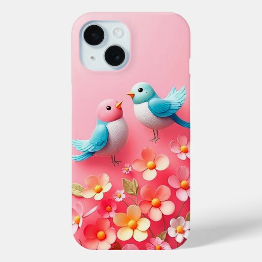Kleurrijke Vogels Geperst Tussen Stunning Bloemen Case-Mate iPhone Case (Achterkant)