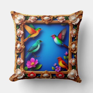 Kleurrijke Vogels Gouden Cadeau Voor Huisdecoratie Kussen