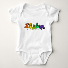 Kleurrijke Vogels Grappige Baby Bodysuit