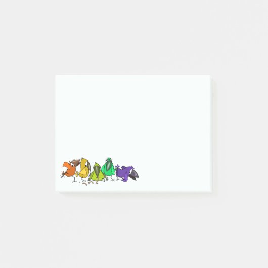 Kleurrijke vogels Grappige Post-it® notes (Voorkant)
