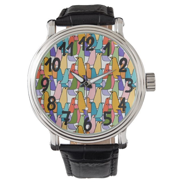 Kleurrijke vogels horloge (Voorkant)