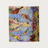 Kleurrijke vogels in de bloementeelt wandkleed (Voorkant)