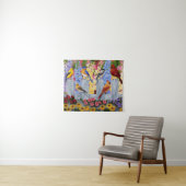 Kleurrijke vogels in de bloementeelt wandkleed (In Situ (horizontaal))