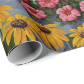 Kleurrijke vogels in de tuin van het voorjaar cadeaupapier (Rol Hoek)