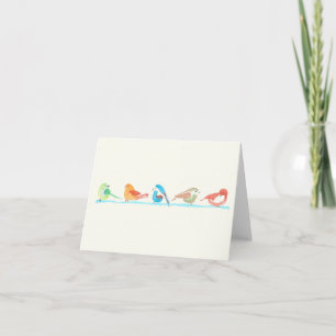 Kleurrijke vogels in een rij kaart