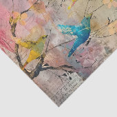KLEURRIJKE VOGELS IN VLUCHT GEMENGDE MEDIA DECOUPA TISSUEPAPIER (Detail)