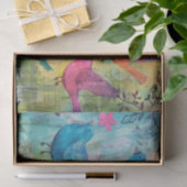 KLEURRIJKE VOGELS IN VLUCHT GEMENGDE MEDIA DECOUPA TISSUEPAPIER (Geschenk)