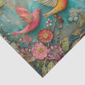 KLEURRIJKE VOGELS IN VLUCHT GEMENGDE MEDIA DECOUPA TISSUEPAPIER (Detail)