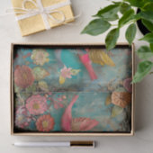 KLEURRIJKE VOGELS IN VLUCHT GEMENGDE MEDIA DECOUPA TISSUEPAPIER (Geschenk)