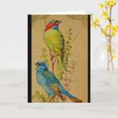 Kleurrijke vogels kaart (Gele Bloem)