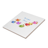 Kleurrijke Vogels Keramische Tegel Mussen - Jouw t Tegeltje (Zijkant)