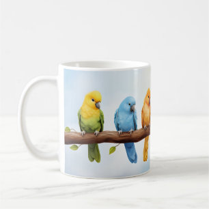 Kleurrijke vogels koffiemok