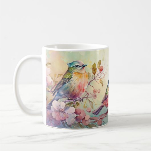 Kleurrijke vogels koffiemok (Links)
