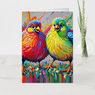Kleurrijke vogels kunst abstract vet reus lief gra folie wenskaart