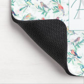  kleurrijke vogels laten een  wit ontwerp achter muismat (Hoek)