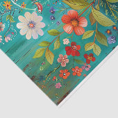 KLEURRIJKE VOGELS MET BLOEMEN IN VAAS DECOUPAGE TISSUEPAPIER (Detail)