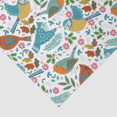 Kleurrijke vogels met winter- en kerstsymbolen tissuepapier (Detail)