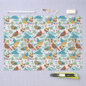 Kleurrijke vogels met winter- en kerstsymbolen tissuepapier (Craft)