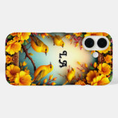 Kleurrijke vogels neergestreken tussen levendige b Case-Mate iPhone case (Achterkant (horizontaal))