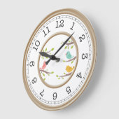 Kleurrijke vogels op de takken grote klok (Hoek)