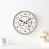 Kleurrijke vogels op de takken grote klok (Huis)