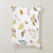 Kleurrijke vogels op een bloemenachtergrond accent kussen (Achterkant (Verticaal))