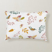 Kleurrijke vogels op een bloemenachtergrond accent kussen (Achterkant)
