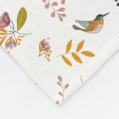 Kleurrijke vogels op een bloemenachtergrond fleece deken (Hoek)