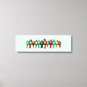 Kleurrijke vogels op een draad canvas afdruk (Voorkant)