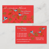 Kleurrijke vogels op een sjabloon voor een zakelij visitekaartje (Voorkant / Achterkant)