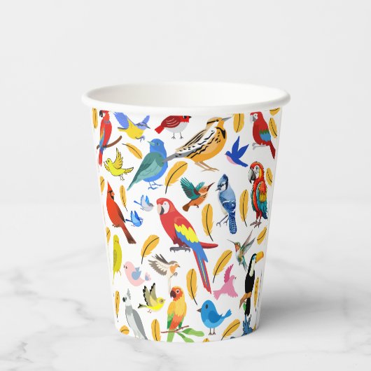 Kleurrijke vogels papieren bekers (Achterkant)