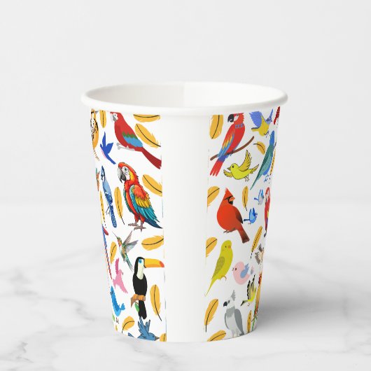 Kleurrijke vogels papieren bekers (Links)