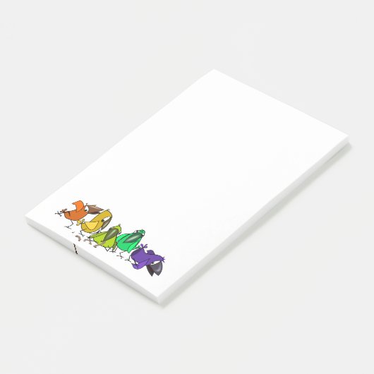 Kleurrijke Vogels Post-Its Grappig Post-it® Notes (Schuin)