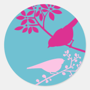 Kleurrijke Vogels Ronde Sticker