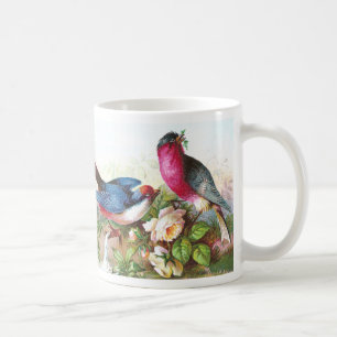 Kleurrijke vogels, Rozen en waterspout Koffiemok