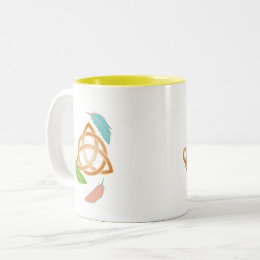 Kleurrijke vogels tweekleurige koffiemok (Voorkant links)