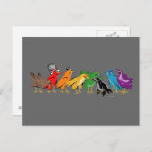 Kleurrijke vogels van een doder briefkaart (Voorkant / Achterkant)