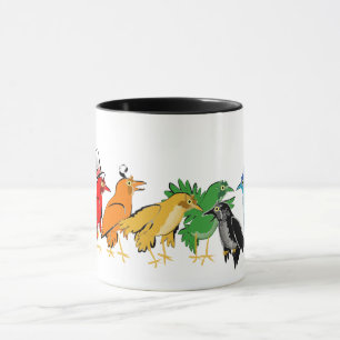 Kleurrijke vogels van een doezelaar mok