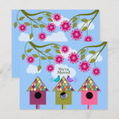 Kleurrijke Vogels Verhuisbericht Aankondiging (Voorkant / Achterkant)