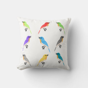 Kleurrijke vogels vierkant kussen