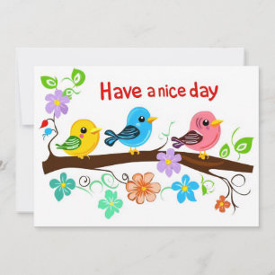Kleurrijke Vogels voor een Goede Dag Feestdagenkaart