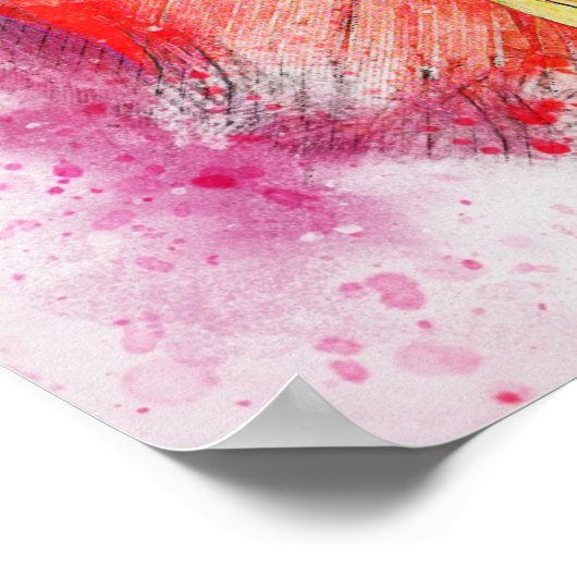 Kleurrijke vogelveren poster (Hoek)