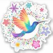 Kleurrijke vogelvloeren snijden vinylSticker af Sticker (Voorkant)